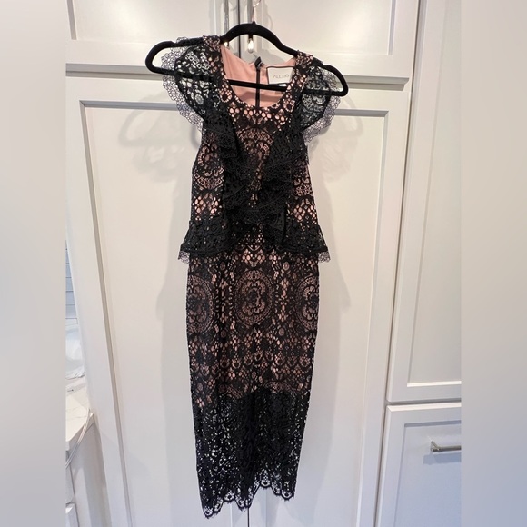 Alexis Narasse Lace Midi Racerback Dress. Pink Nude Lining. Size Small. - Picture 15 of 15